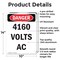 Signmission 4160 Volts AC Danger Sign, Aluminum, 10in W x 14in L, 2PK OS-2PACK-DS-A-1014-V-1953 - alternate 3